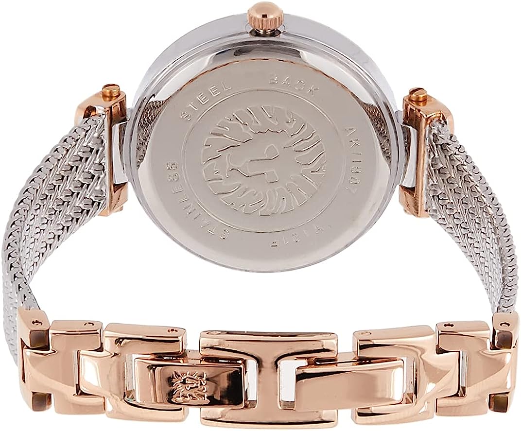 Anne Klein Women's Premium Crystal Accented Mesh Bracelet Watch - Image 2